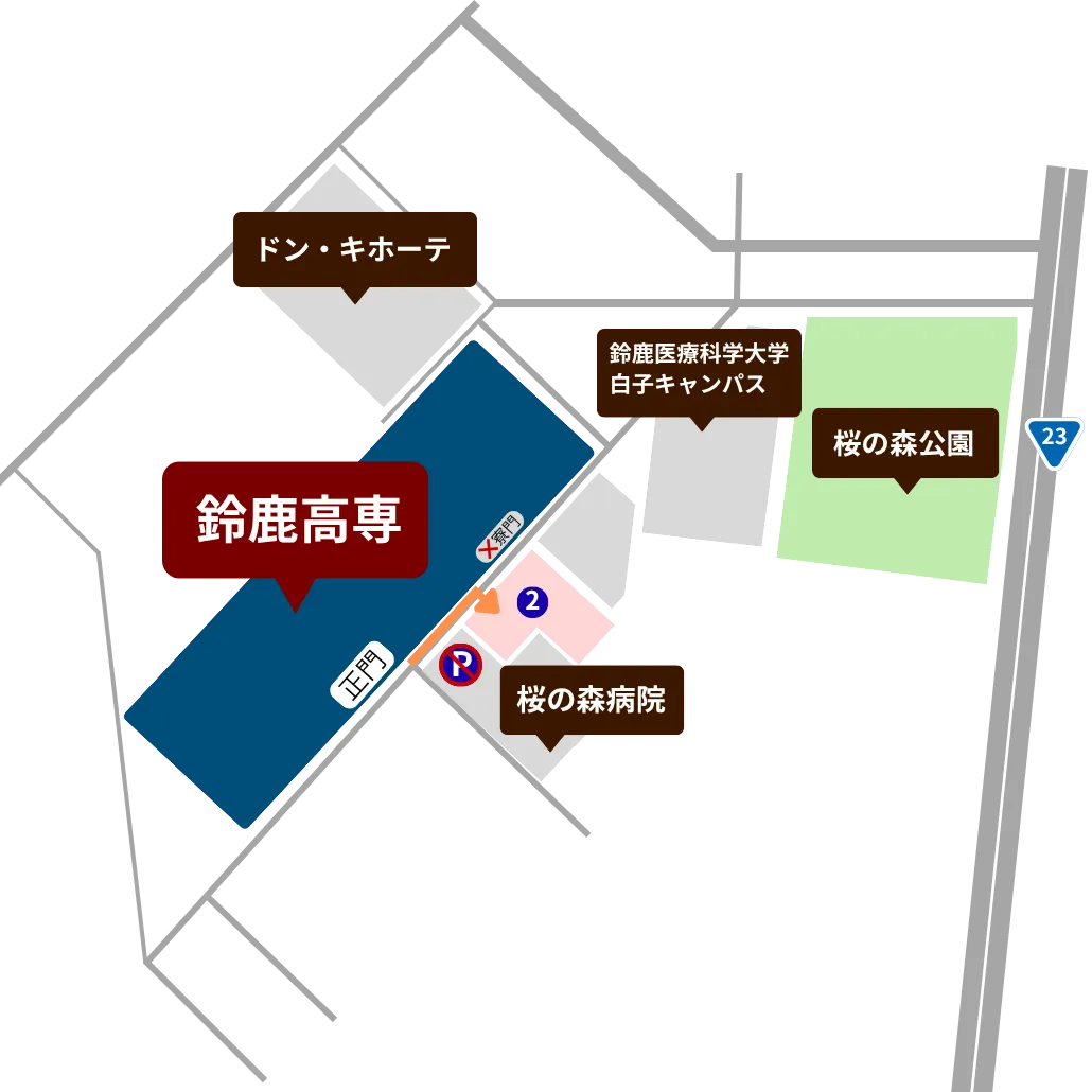 第二駐車場までの経路図